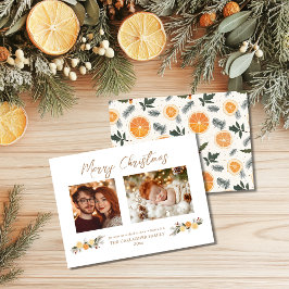 Budgeterat Citrus Hygge-julkort - platt Helgdag