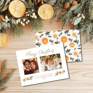 Budgeterat Citrus Hygge-julkort - platt Helgdag