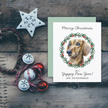 Budgeterat Dachshund Hund God jul-utandningskort