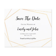 Budgeterat enkelt Guld Geometric Save the Date