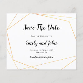 Budgeterat enkelt Guld Geometric Save the Date