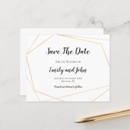 Budgeterat enkelt Guld Geometric Save the Date