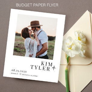Budgeterat enkelt, modernt foto bröllop spara datu flygblad
