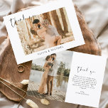 Budgeterat enkelt Photo Bröllop Elegant - tackkort<br><div class="desc">Vi presenterar vårt moderna skript - ett enkelt foto-Bröllop-tackkort: Öka tacksamheten med vår elegant tack vare att du har kort med ett modernt skript och ditt favoritfoto från bröllop. Dessa kort erbjuder en snyggt och en minimalistisk utformning som perfekt kompletterar alla bröllop estetiska produkter. Anpassa dem med ett hjärtligt uppskattande...</div>