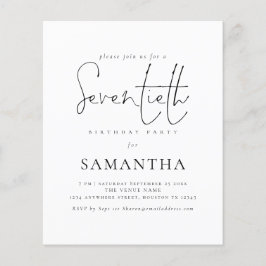 Budgeterat enkelt skript, 70:e Födelsedagsfesten I