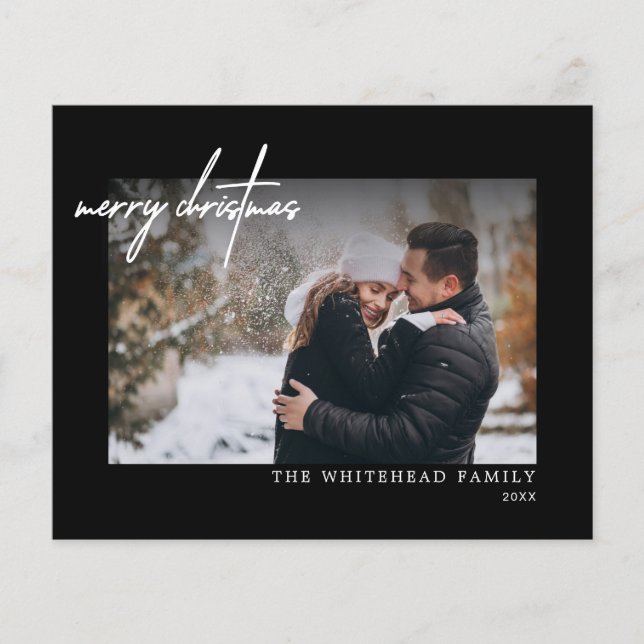 Budgeterat enkelt svarta kort för vitt God jul Flygblad (Framsidan)