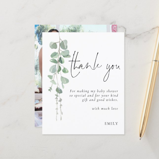 Budgeterat Eucalyptus Babyskare Party Fototack (Fram/Back In Situ)