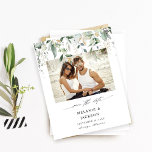 Budgeterat eukalyptus Glow Photo Save Date<br><div class="desc">** SATIN PAPPER ÄR PAPPERT. UPPGRADERA PAPPRA FÖR EN TEKER-PAPPER. HAR ETT ALTERNATIV FÖR ENVELOPES. *** Spara pengar på formella inbjudningar med denna mindre inbjudan som har ett alternativ för kuvert. Hämta redot till gästerna i fantastisk med ditt Eucalyptus Glow-foto för att spara datumkorten. Vill du ha en större version?...</div>