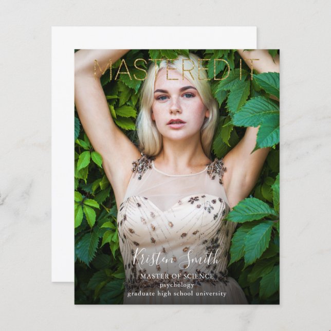 Budgeterat förstorat fotoutnocemen i Guld Student (Fram/baksida)