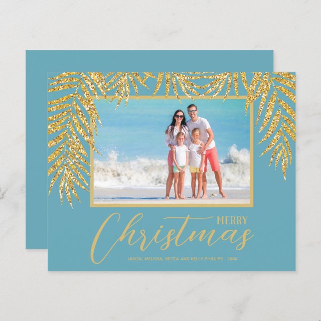 Budgeterat fotokort för Tropical God jul Helgdag (Fram/baksida)