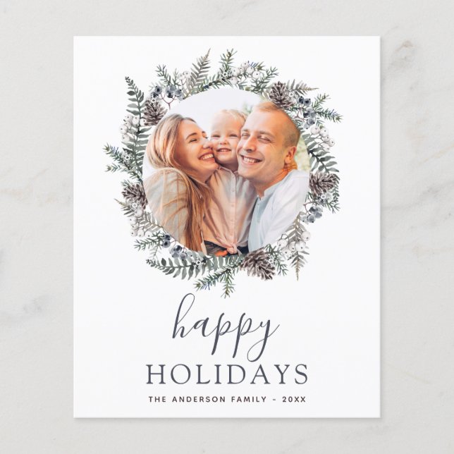 Budgeterat Glad helg Juldblått foto Flygblad (Framsidan)