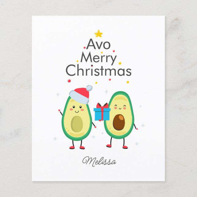 Budgeterat God jul Avocado Gag-Anpassningsbar-kort (Framsida)