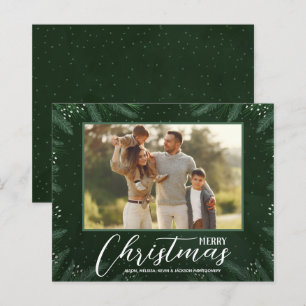 Budgeterat God jul Greenery Photo Helgdag Card