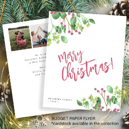 Budgeterat God jul-Helgdag för grönt foto Flygblad
