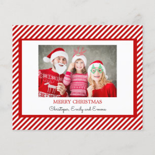 Budgeterat God jul Red White-fotokort Flygblad