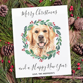 Budgeterat Golden Retriever-Hund julvykort