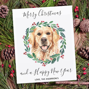 Budgeterat Golden Retriever-Hund julvykort