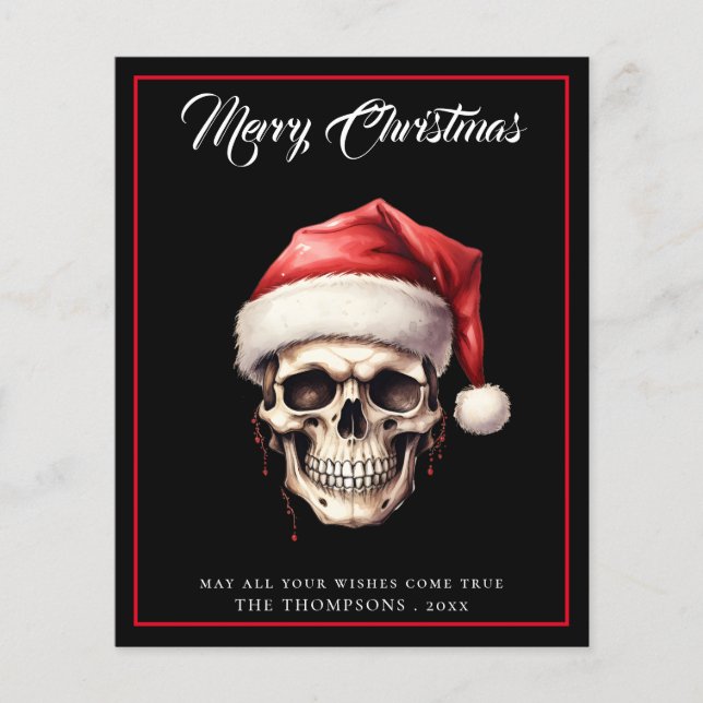 Budgeterat Gothic Skull God jul-kort (Framsida)