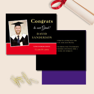 Budgeterat Gratulerart grad Photo Black-meddelande