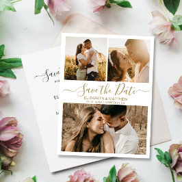 Budgeterat Guld White Photo Save Date Flyer