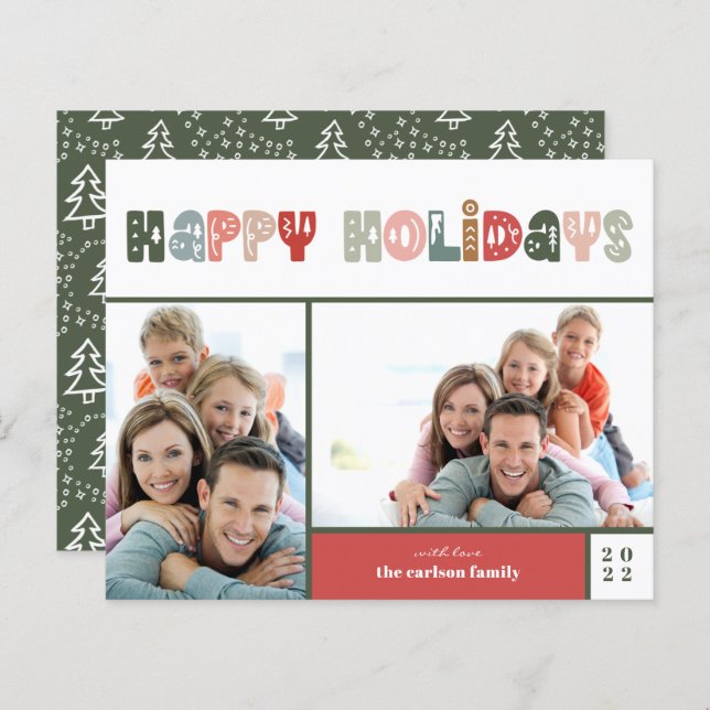 Budgeterat Helgdag för julfoto i Glad helg (Fram/baksida)