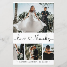 Budgeterat Hjärtskript Foton Bröllop tackkort