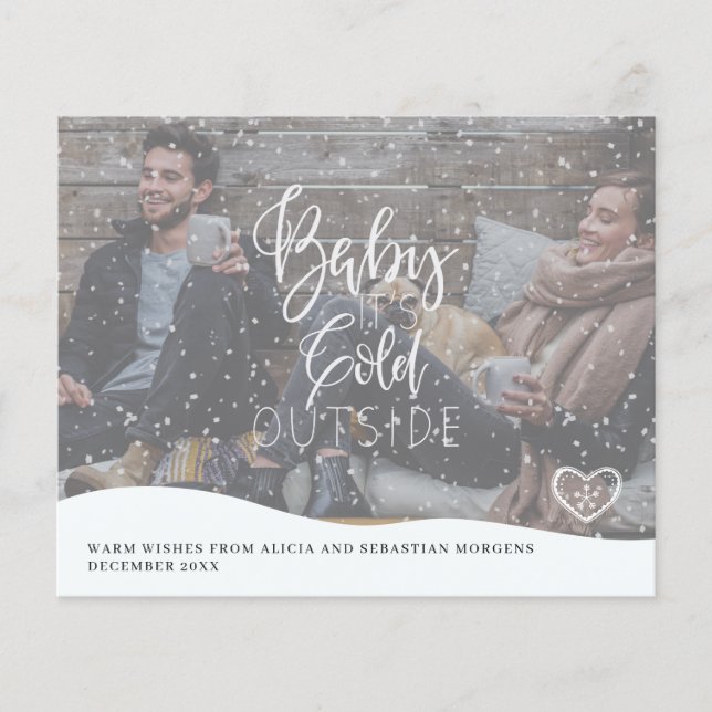 Budgeterat julfoto hälsning Helgdag-kort (Framsida)