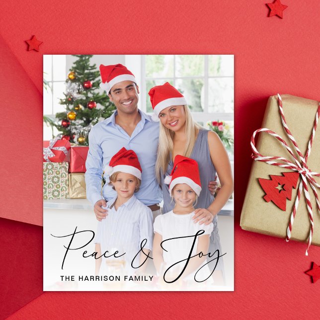Budgeterat julfredskort - tre foto-kort (This holiday season, let your family's smiles and heartwarming memories shine on our 3 photo card)