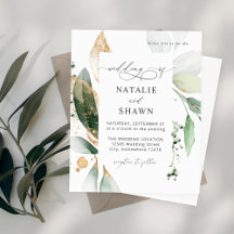 Budgeterat lätt eukalyptus glöd Guld Bröllop