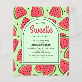 Budgeterat lilla Sötnos Watermelon BabyShower Inbj Flygblad