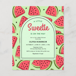 Budgeterat lilla Sötnos Watermelon BabyShower Inbj Flygblad