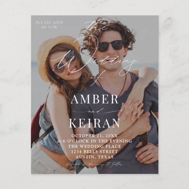 Budgeterat ljustonat skuggor Photo Bröllop Flygblad (Framsidan)