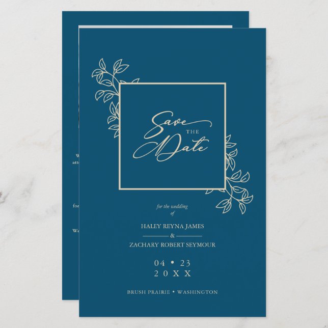 Budgeterat marint Trendig Grenar Guld Effektfoto f (Fram/baksida)