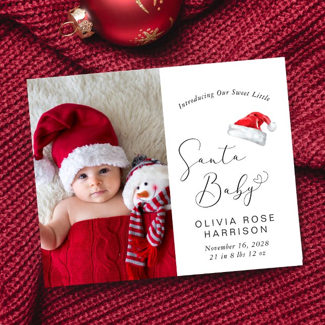 Budgeterat meddelande om julfoto (A cute & unique way to introduce family and friends to your little Santa baby this holiday season)