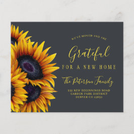 Budgeterat meddelande om ny adress flytta av solro