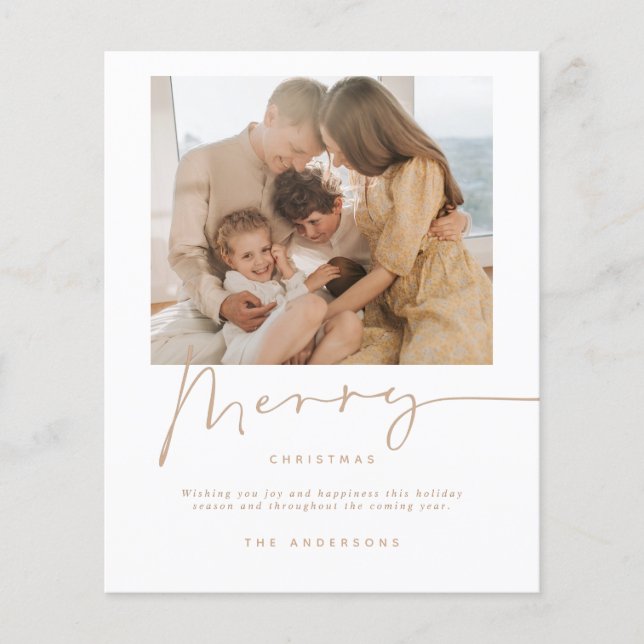 Budgeterat minialistiskt julfotkort för Helgdag Flygblad (Framsidan)