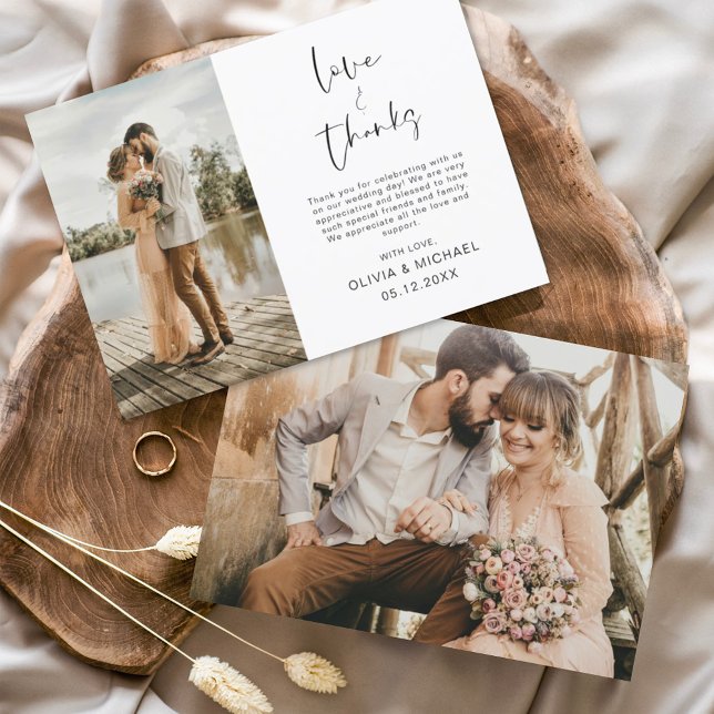 Budgeterat minimalistiskt Bröllop-fototackkort (Skapare uppladdad)