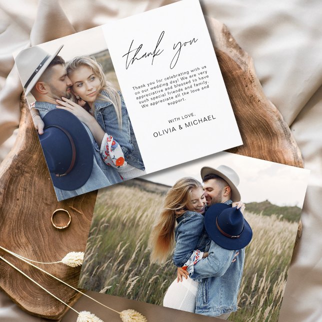 Budgeterat minimalistiskt Bröllop-fototackkort Flygblad (Skapare uppladdad)