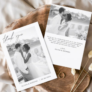 Budgeterat minimalistiskt Bröllop-tackkort Inbjudningar