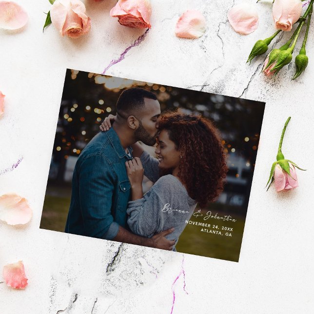 Budgeterat minimalistiskt Chic Foto H Spara datum  Flygblad (Skapare uppladdad)