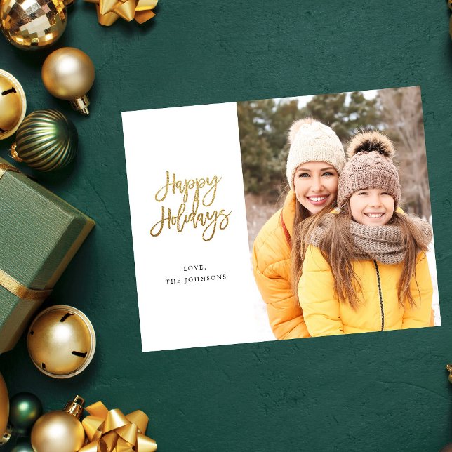 Budgeterat minimalistiskt foto med Guld Glad helg Flygblad (Skapare uppladdad)