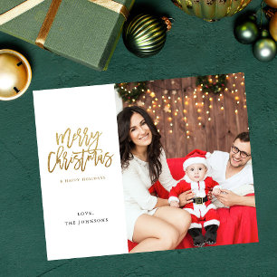 Budgeterat minimalistiskt foto med Guld God jul Flygblad