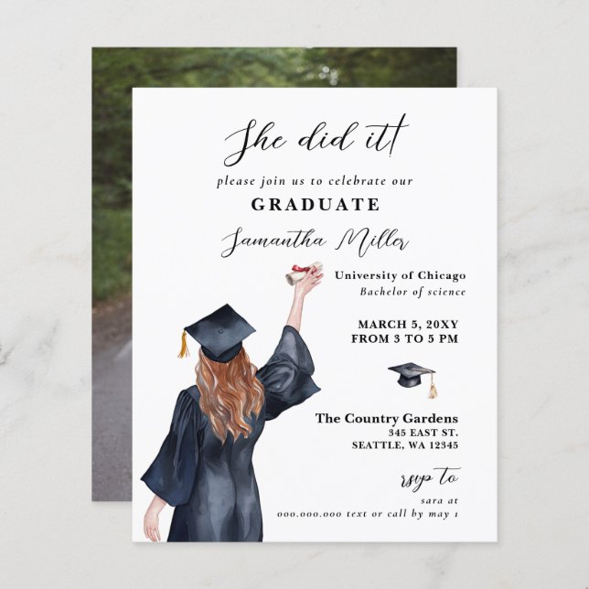 Budgeterat minimalistiskt foto som hon gjorde i St (Fram/baksida)