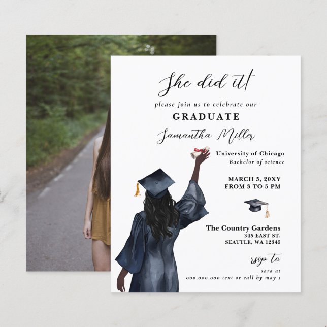 Budgeterat minimalistiskt foto som hon gjorde i St (Fram/baksida)