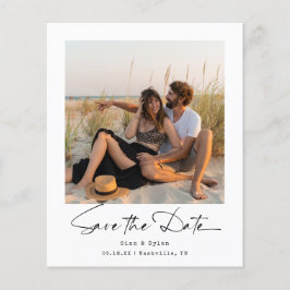 Budgeterat minimalistiskt foto spara datum flygblad