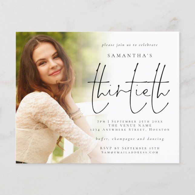 Budgeterat minimalistiskt fotoöverlägg 30års födel (Framsida)