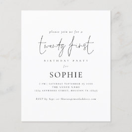 Budgeterat minimalistiskt skript 21:a Party Inbjud