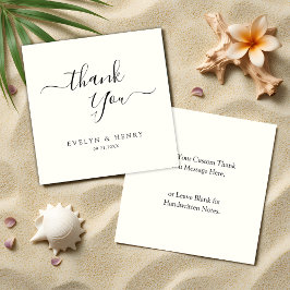 Budgeterat minimalistiskt svart skript Bröllop Tac Anteckningskort