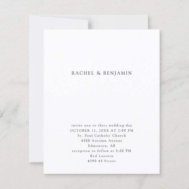 Budgeterat minimalt enkelt svartvitt Bröllop (Framsida)