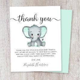 Budgeterat Mint Elephant Baby Shower - tackkort